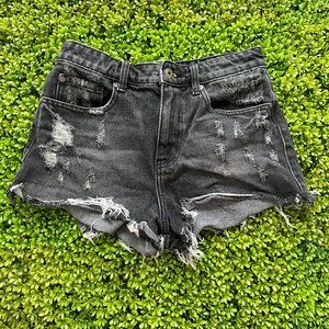 Pistola Black Distressed Jean Shorts